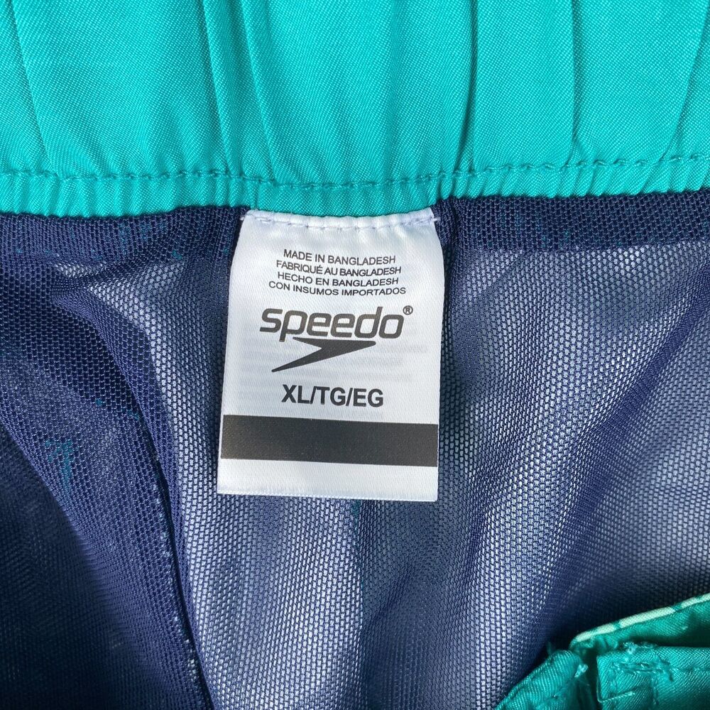 Speedo E-Board Swim Shorts Mens XL Green Floral Print Mesh Liner Stretch UPF 50+ - Picture 5 of 5
